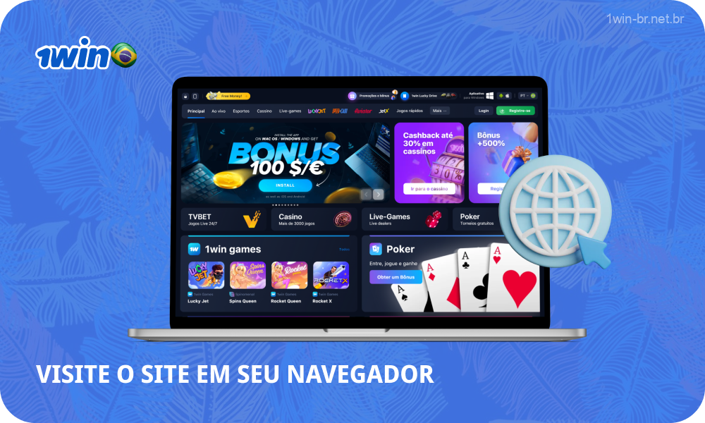 Para fazer login na sua conta 1win Brasil, abra o site ou aplicativo oficial