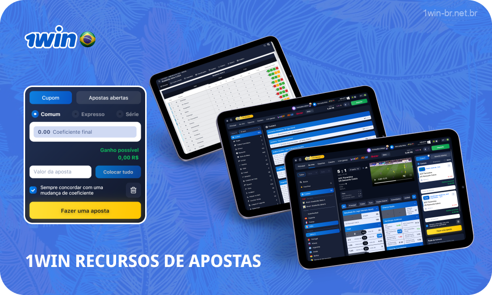 A casa de apostas 1win no Brasil oferece aos jogadores a capacidade de tomar decisões de apostas antes e durante o jogo, bem como acesso a estatísticas completas do jogo e centenas de mercados esportivos para escolher