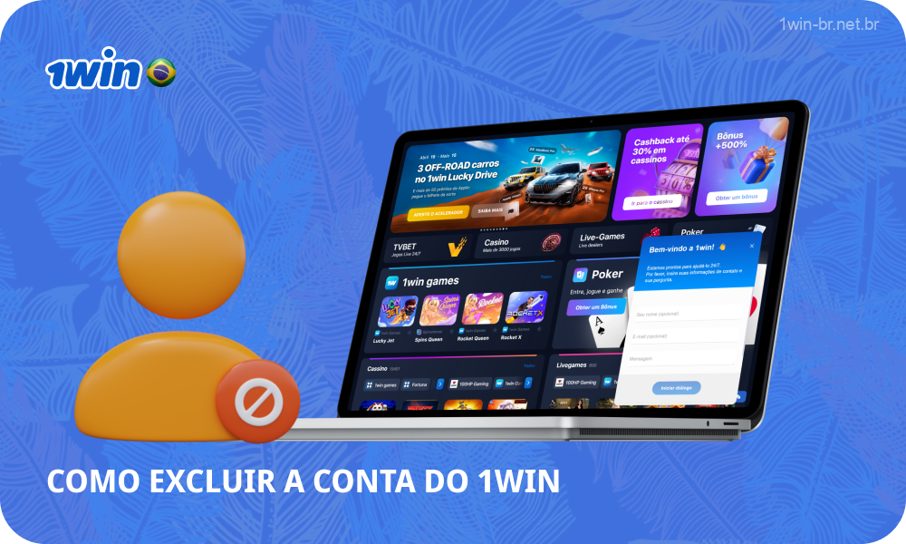 Para excluir uma conta no 1win, os jogadores precisam entrar em contato com a equipe de suporte por e-mail ou chat ao vivo