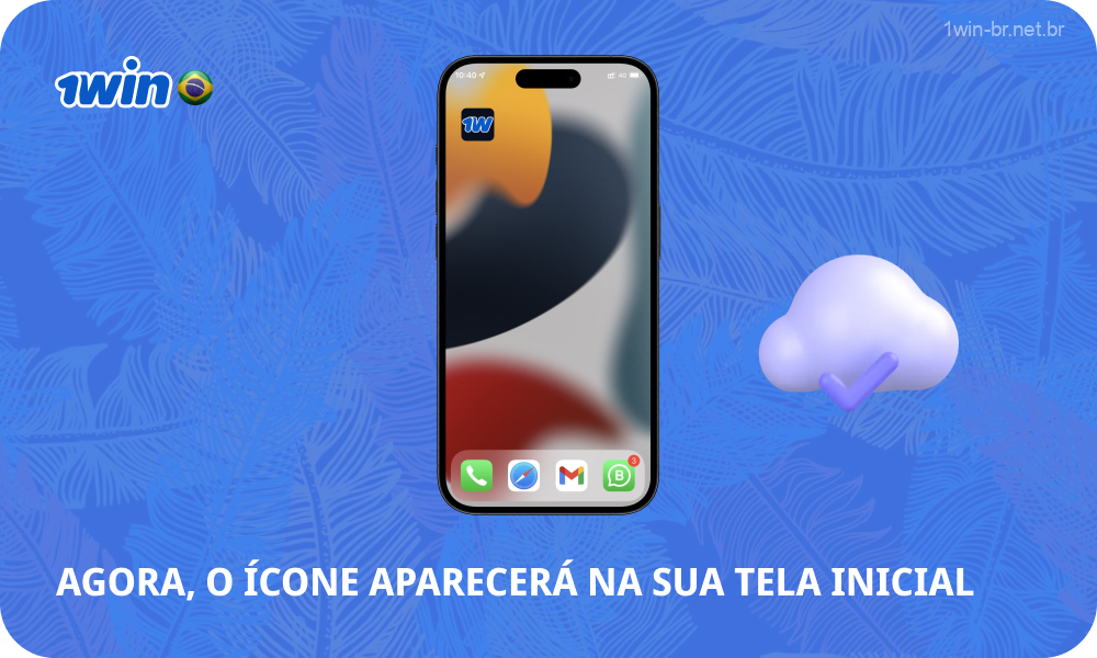 Encontre o ícone do aplicativo móvel 1win Brasil que aparece na tela principal do seu smartphone no iOS e comece a jogar