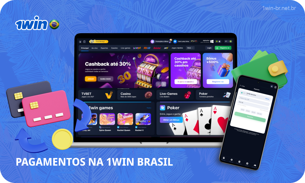 O 1win Casino no Brasil oferece aos seus jogadores métodos de pagamento confiáveis ​​e seguros para fazer depósitos e sacar ganhos