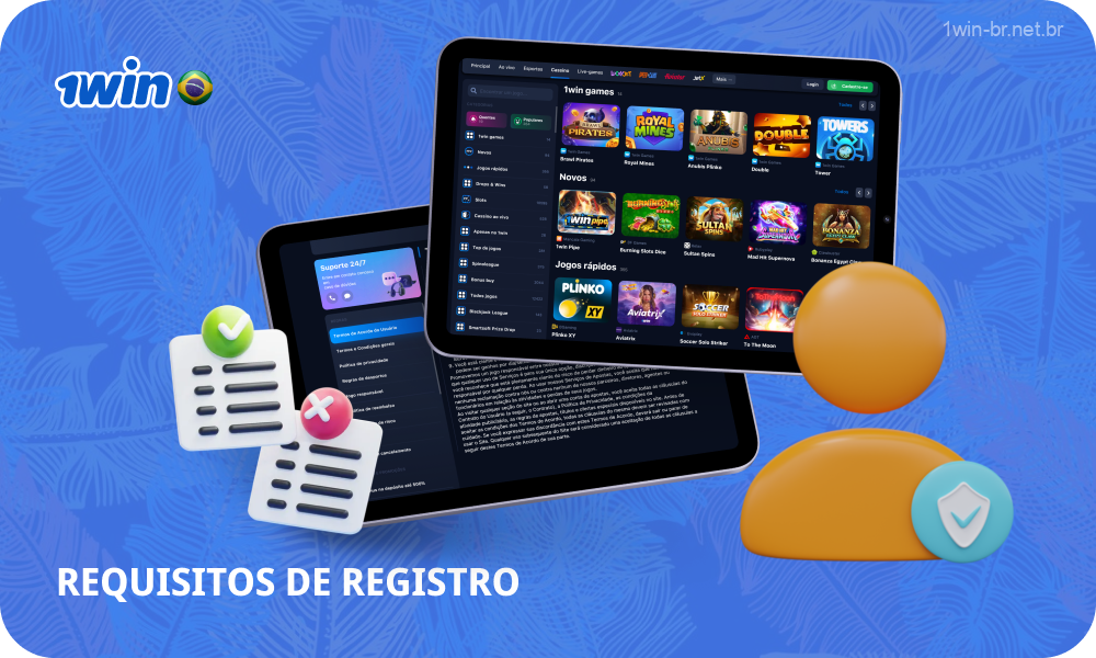 Para criar uma conta no 1win, os jogadores brasileiros devem ser maiores de idade, fornecer endereço de e-mail e telefone válidos, seguir as regras do site e não criar contas duplicadas