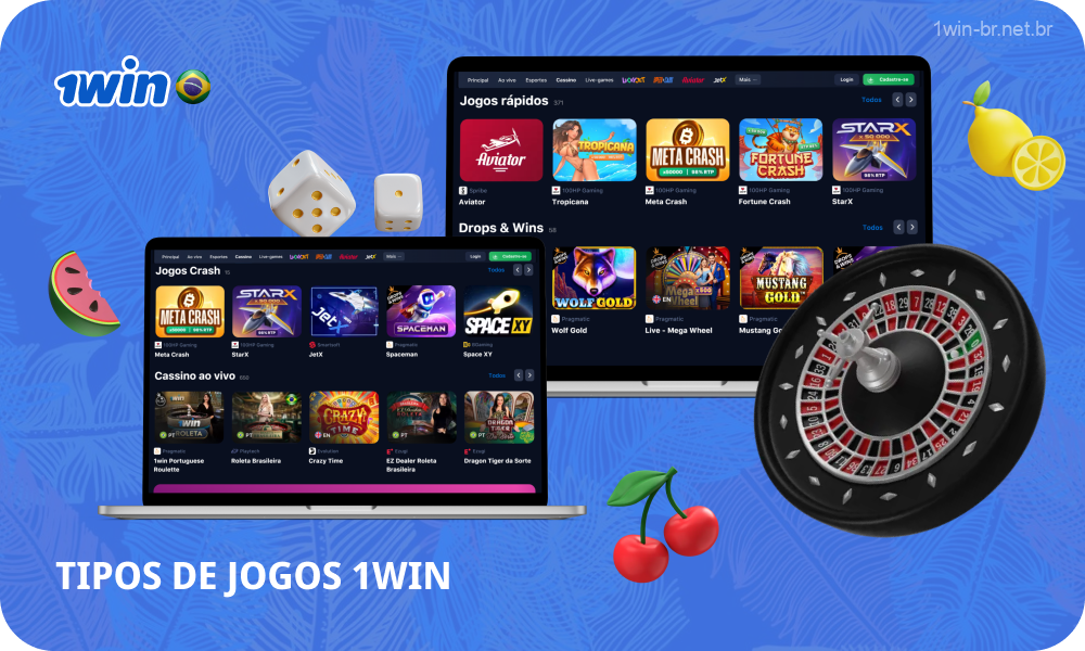 A 1win no Brasil oferece aos jogadores mais de 11.000 slots com diferentes temas e bônus, cerca de 600 jogos de mesa com diversas regras e estratégias, mais de cem jogos crash com jogabilidade única e cerca de 600 jogos com dealers ao vivo que criam a atmosfera de um verdadeiro cassino