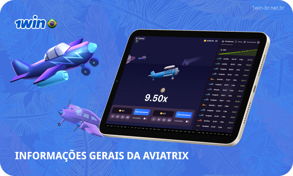 Aviatrix possui uma interface de jogo simples e intuitiva, para que os jogadores brasileiros possam entender rapidamente as regras e jogar com sucesso com dinheiro real