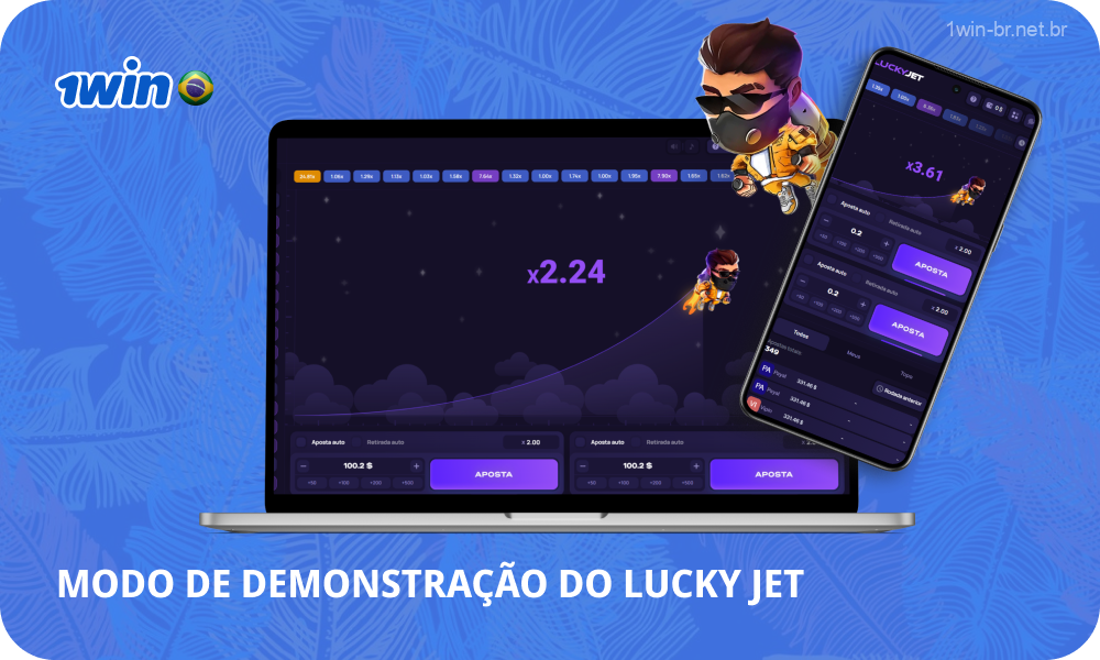 No Lucky Jet Demo Mode, usuários brasileiros do cassino 1win podem fazer apostas e aprender melhor a mecânica do jogo sem arriscar dinheiro real